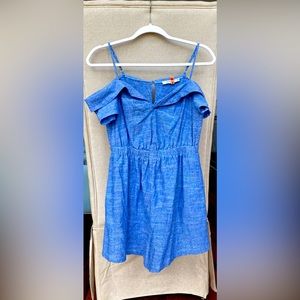 Lush blue jean romper with pockets. Size medium